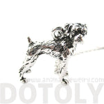 Realistic Boxer Dog Shaped Animal Pendant Necklace in Shiny Silver | Jewelry for Dog Lovers | DOTOLY