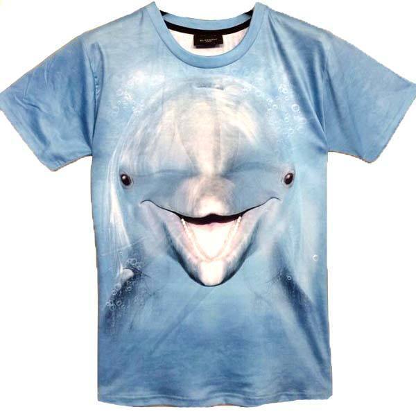 Realistic Dolphin Face All Over Print Graphic T-Shirt | Animal Themed Apparel | DOTOLY