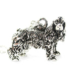 Realistic English Cocker Spaniel Shaped Animal Pendant Necklace in Shiny Silver | DOTOLY