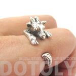 Realistic Giraffe Shaped Animal Wrap Around Ring in 925 Sterling Silver | US Sizes 4 to 8.5 | DOTOLY