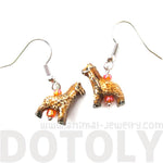 Realistic Giraffe Shaped Porcelain Ceramic Animal Dangle Earrings | Handmade | DOTOLY