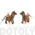 Realistic Giraffe Shaped Porcelain Ceramic Animal Dangle Earrings | Handmade | DOTOLY