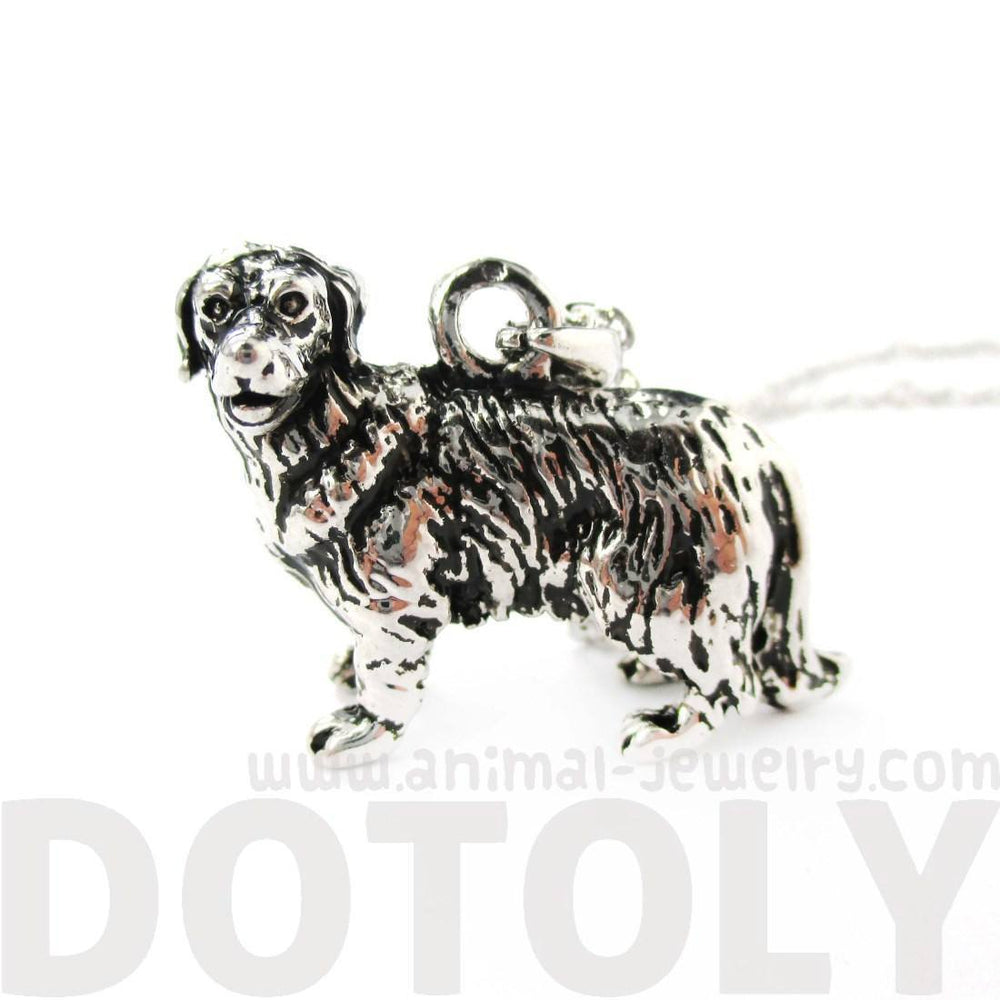 Realistic Golden Retriever Puppy Pendant in Shiny Silver | Jewelry for Dog Lovers | DOTOLY