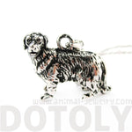 Realistic Golden Retriever Puppy Pendant in Shiny Silver | Jewelry for Dog Lovers | DOTOLY