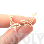 Realistic Humpback Whale Silhouette Animal Stud Earrings in Rose Gold | DOTOLY | DOTOLY