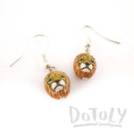 Realistic Lion Face Shaped Porcelain Ceramic Animal Dangle Earrings | Handmade | DOTOLY