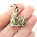 Realistic Long Haired Maltese Puppy Necklace in Brass | Jewelry for Dog Lovers | DOTOLY