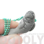 Realistic Manatee Sea Cow Shaped Porcelain Ceramic Animal Pendant Necklace | Handmade | DOTOLY