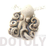 Realistic Octopus Shaped Porcelain Ceramic Animal Pendant Necklace | Handmade | DOTOLY