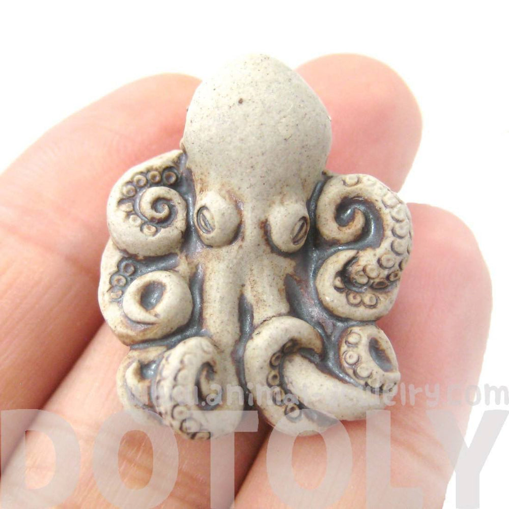 Realistic Octopus Shaped Porcelain Ceramic Animal Pendant Necklace | Handmade | DOTOLY