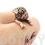 3D Pug Puppy Dog Shaped Animal Ring in Copper | DOTOLY