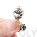 Realistic Sloth Shaped Animal Wrap Around Ring in 925 Sterling Silver