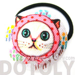 Red Riding Hood Kitty Cat Button Hair Tie Pony Tail Holder | DOTOLY