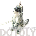 Ring-Tailed Lemur Porcelain Ceramic Animal Pendant Necklace | Handmade | DOTOLY