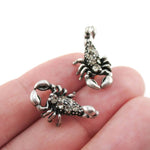 Scorpion Insect Arachnids Shaped Rhinestone Stud Earrings in Silver | DOTOLY | DOTOLY