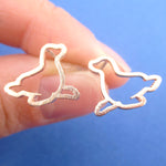 Minimal Sea Lion Seal Outline Shaped Stud Earrings for Women | DOTOLY