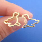 Minimal Sea Lion Seal Outline Shaped Stud Earrings for Women | DOTOLY