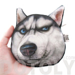Siberian Husky Dog Face Animal Meme Coin Purse Make Up Bag | DOTOLY