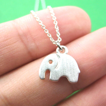 Simple Elephant Shaped Abstract Animal Charm Necklace in Silver | DOTOLY | DOTOLY