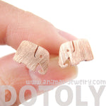 Simple Elephant Shaped Silhouette Stud Earrings in Rose Gold | Allergy Free | DOTOLY