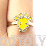 Simple Giraffe Shaped Animal Adjustable Ring in Yellow | DOTOLY | DOTOLY