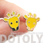 Simple Giraffe Shaped Animal Stud Earrings in Yellow | DOTOLY | DOTOLY