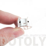 Simple Kitty Cat Face Shaped Animal Ring in Silver | Animal Jewelry | DOTOLY
