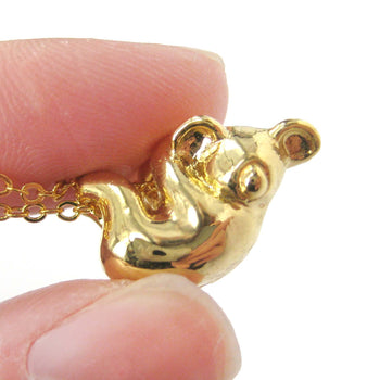 Sleek Abstract Koala Bear Shaped Animal Pendant Necklace in Gold | DOTOLY | DOTOLY