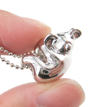 Sleek Abstract Koala Bear Shaped Animal Pendant Necklace in Silver | DOTOLY | DOTOLY
