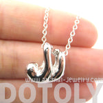 Sleek Abstract Sloth Shaped Animal Pendant Necklace in Silver | DOTOLY | DOTOLY