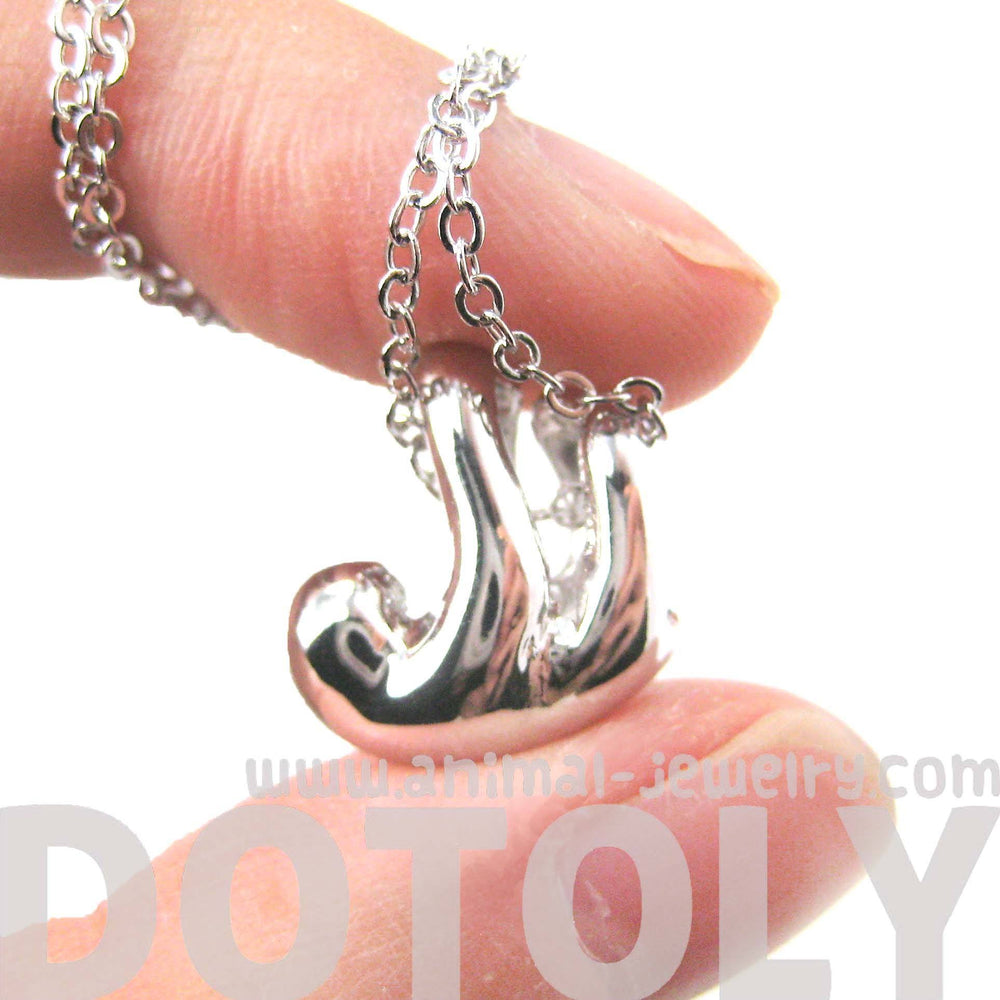 Sleek Abstract Sloth Shaped Animal Pendant Necklace in Silver | DOTOLY | DOTOLY