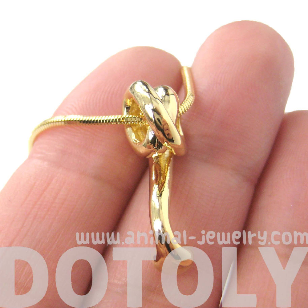 Sleek Abstract Snake Shaped Animal Pendant Necklace in Gold | DOTOLY | DOTOLY