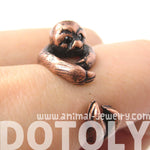 Sloth Animal Wrap Around Hug Ring in Copper - Sizes 4 to 9 Available | DOTOLY