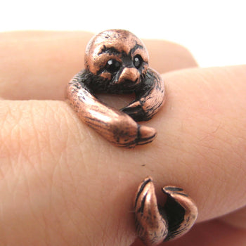 Sloth Animal Wrap Around Hug Ring in Copper - Sizes 4 to 9 Available | DOTOLY