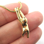 Sloth Dangling Sleek Abstract Animal Pendant Necklace in Gold | DOTOLY | DOTOLY
