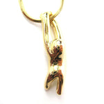 Sloth Dangling Sleek Abstract Animal Pendant Necklace in Gold | DOTOLY | DOTOLY