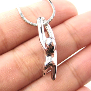 Sloth Dangling Sleek Abstract Animal Pendant Necklace in Silver | DOTOLY | DOTOLY