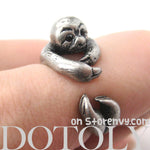 Sloth Animal Wrap Around Hug Ring in Silver - Size 4 to 9 Available | DOTOLY