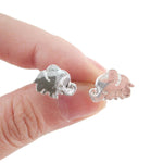 Small Baby Elephant Shaped Stud Earrings in Silver | Animal Jewelry | DOTOLY