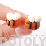 Small Bee Shaped Animal Themed Polymer Clay Stud Earrings | DOTOLY | DOTOLY