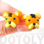 Small Tiger Shaped Animal Themed Polymer Clay Stud Earrings | DOTOLY | DOTOLY