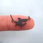 Smiling Shark Silhouette Pendant Sea Creatures Necklace