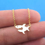 Smiling Shark Silhouette Pendant Sea Creatures Necklace