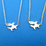 Smiling Shark Silhouette Pendant Sea Creatures Necklace