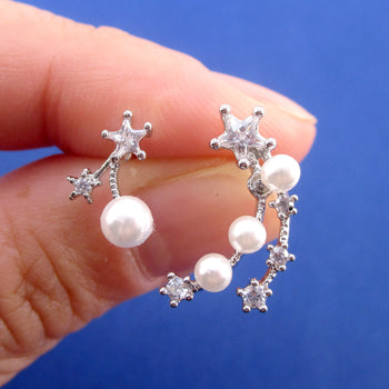 Space Themed Constellation Shooting Stars Celestial Drop Stud Earrings