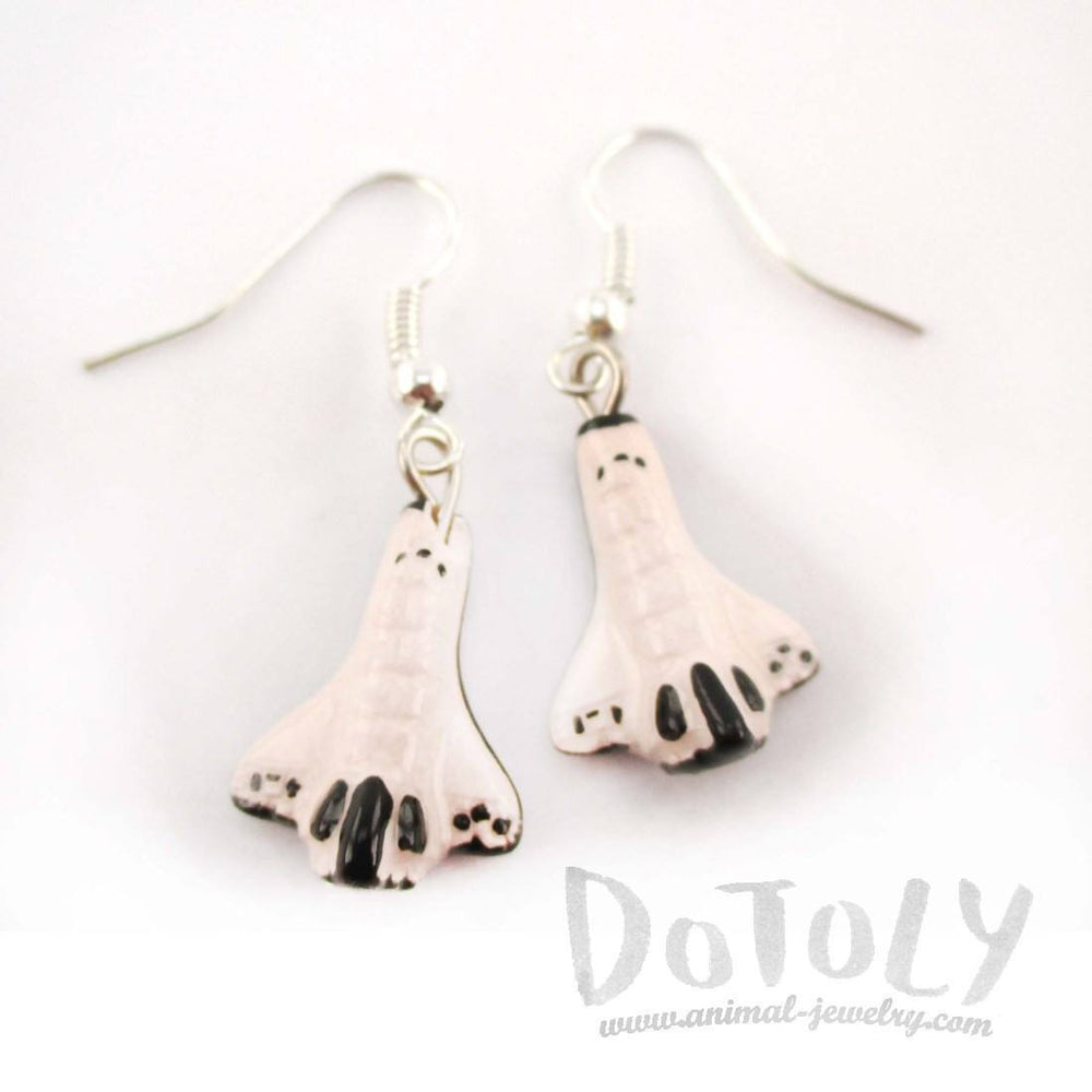 Spaceship Rocket Shaped Ceramic Space Themed Dangle Earrings | Handmade | DOTOLY