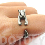 Squirrel Chipmunk Shaped Animal Wrap Around Ring in Silver | US Sizes 3 to 8.5 | DOTOLY