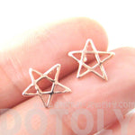 Star Shaped Outline Cut Out Stud Earrings in Rose Gold | DOTOLY | DOTOLY