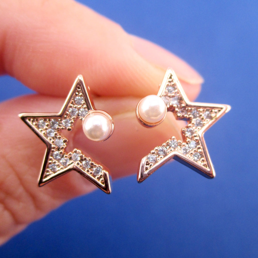 Starry Night Sky Star Shaped Rhinestone Space Stud Earrings | DOTOLY