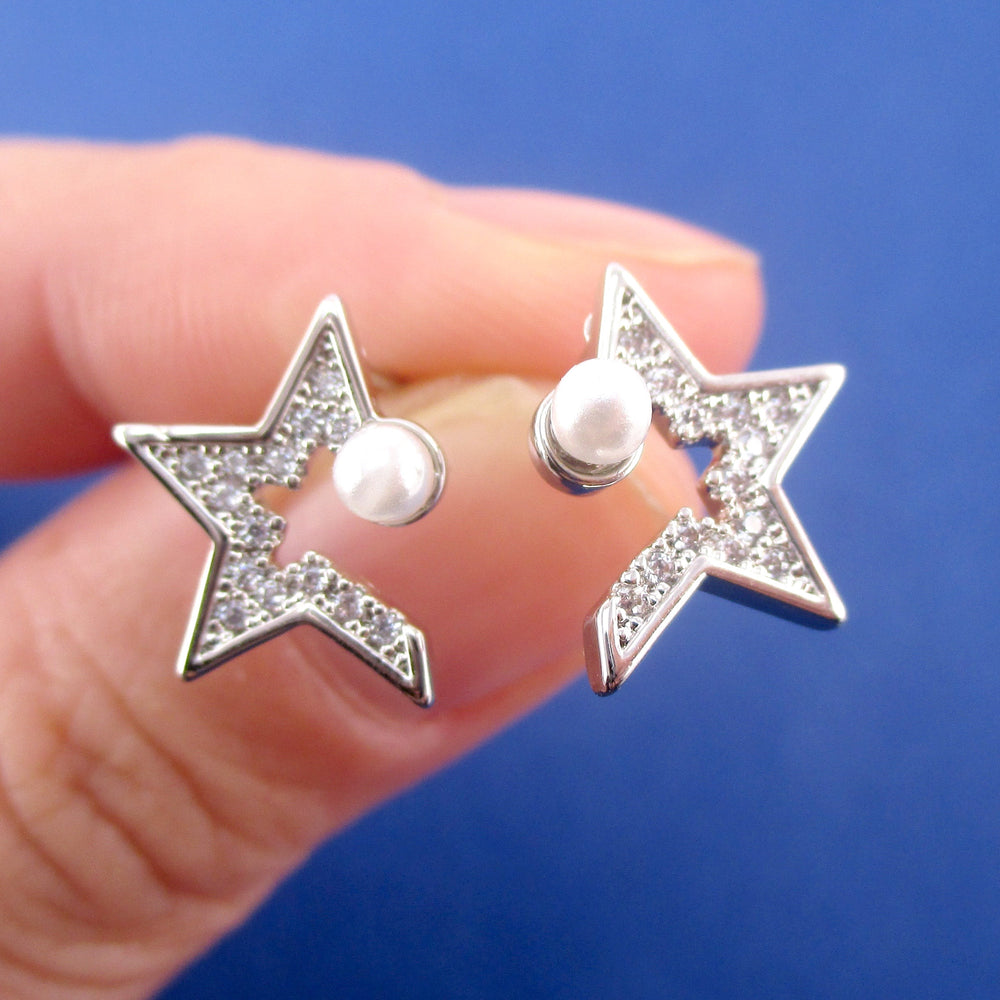 Starry Night Sky Star Shaped Rhinestone Space Stud Earrings | DOTOLY